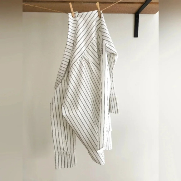 NWT || SONCY || drop shoulder blouse, striped, button down, shirt, top, size 14 - Picture 6 of 7